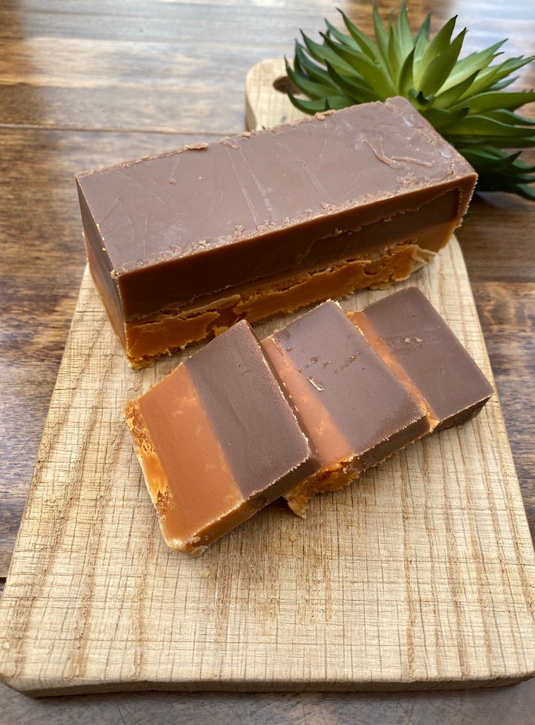Chocolate orange fudge sliced showing layers uk delivery