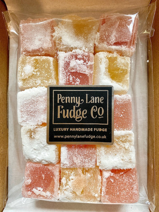 Traditional Rose & Lemon Turkish Delight in a Small Letterbox Gift Box