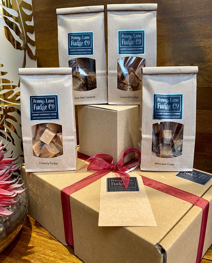 Best Sellers: 4 Luxury Handmade Fudge Kraft Bags In A Gift Hamper