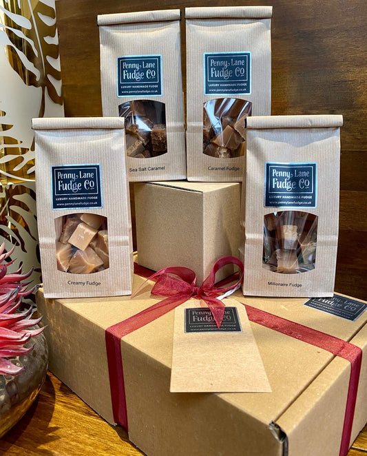 Best Sellers: 4 Luxury Handmade Fudge Kraft Bags In A Gift Hamper