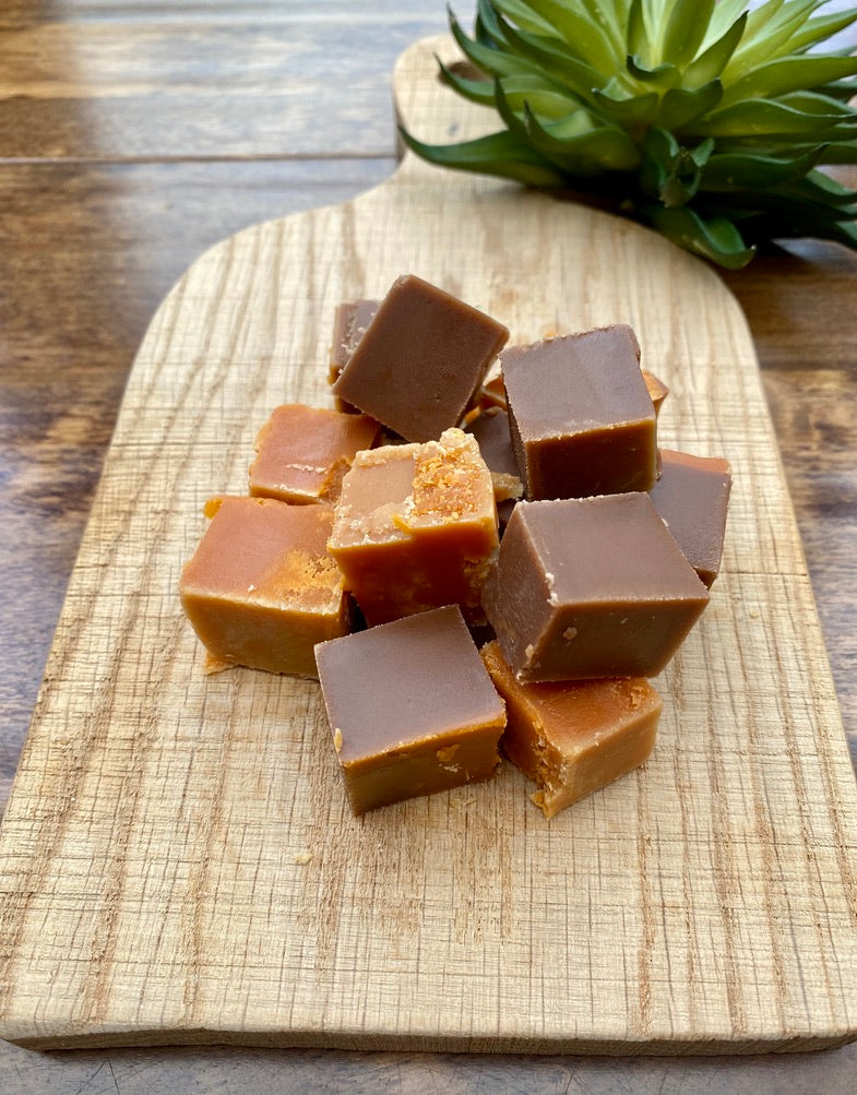 Rich chocolate fudge slice infused with vibrant orange twist, smooth and indulgent
