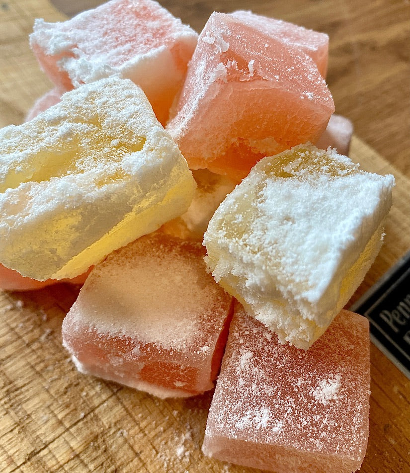 Traditional Rose & Lemon Turkish Delight in a Small Letterbox Gift Box