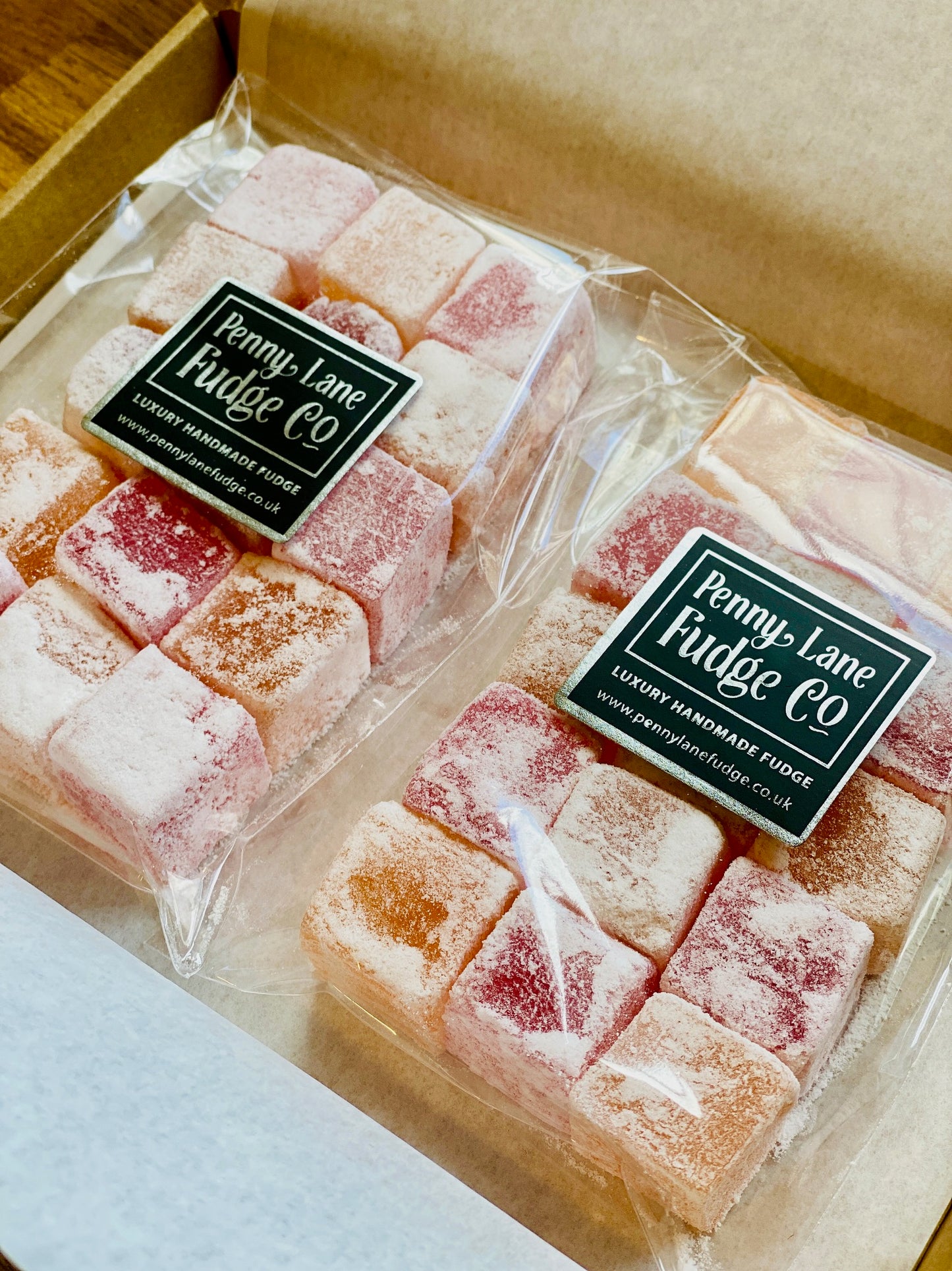 Traditional Orange & Pomegranate Turkish Delight in a Large Letterbox Gift Box