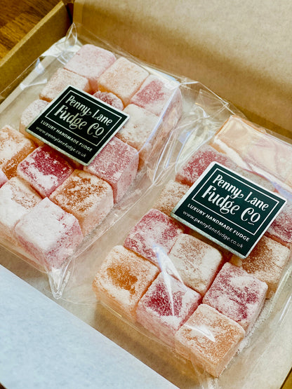 Traditional Orange & Pomegranate Turkish Delight in a Large Letterbox Gift Box