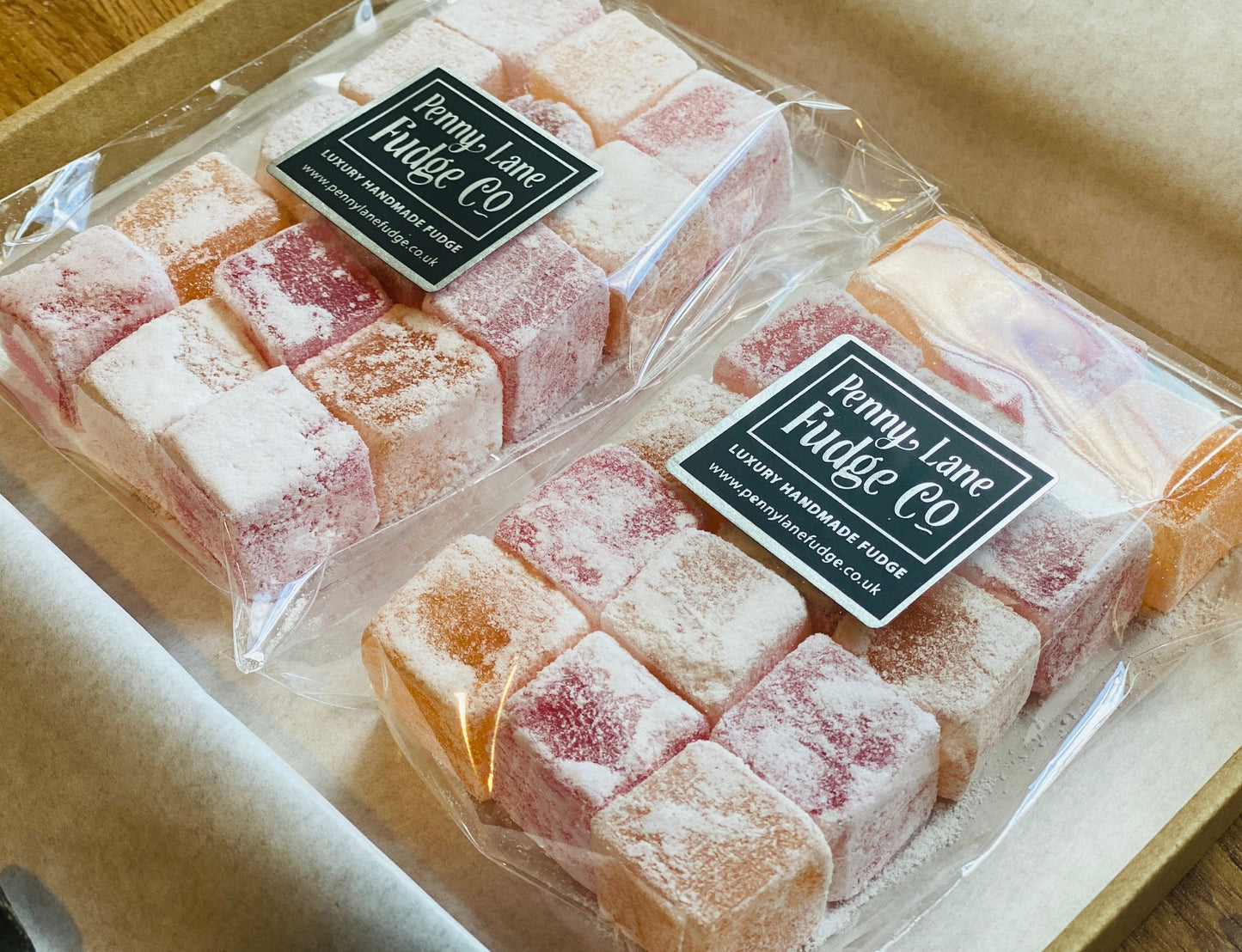 Traditional Orange & Pomegranate Turkish Delight in a Large Letterbox Gift Box